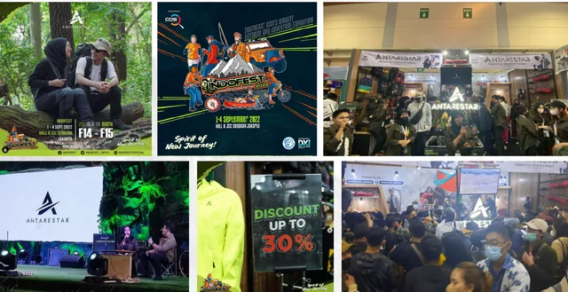 Suasana booth Antarestar yang ramai pengunjung di pameran Indofest Jakarta Convention Center