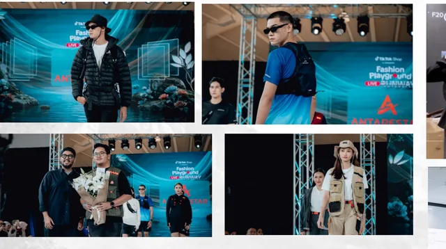 Model membawakan produk Antarestar di runway TikTok Fashion Playground