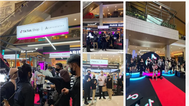 Panggung dan booth kolaborasi TikTok Shop bersama Antarestar di Kota Kasablanka