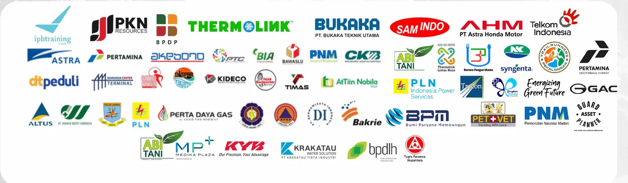 Logo perusahaan dan institusi yang pernah memesan produk Antarestar: Pertamina, Astra Honda Motor, PLN, Telkom Indonesia, Bakrie, Krakatau, Bukaka, Syngenta, dan lainnya