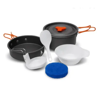 Cooking Set Ds 200 – Alat Memasak Panci Set – Nesting Set Camping Hiking Kemah Outdoor Camping