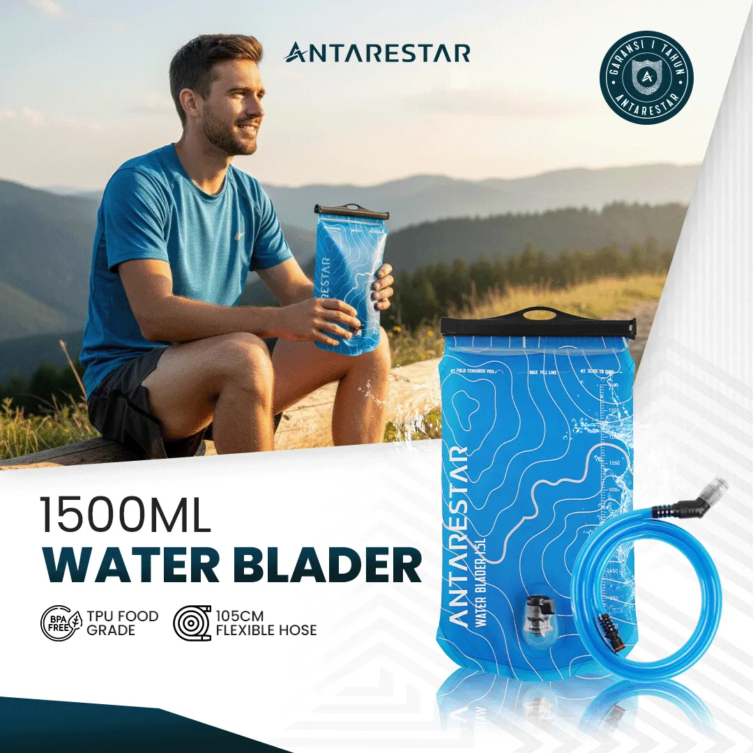 Water Bladder 1.5L Kantong Air Minum TPU PEVA Outdoor Hiking Trail Run Hydration Bag